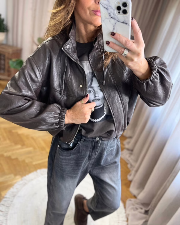 Kurtka skórzana Nova czekoladowa