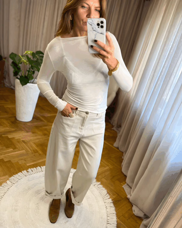 Spodnie - Jeansy balloon Alba ecru