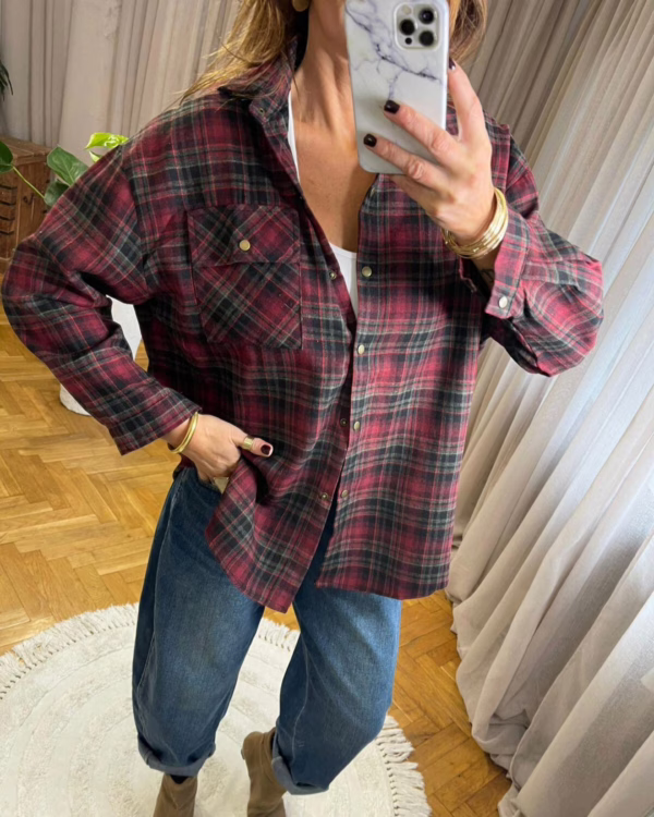 Koszula w kratę HAZEL - czerwona