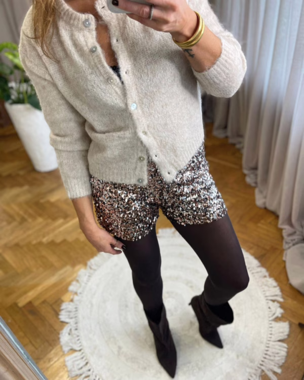 Spodenki cekinowe AURA - srebrne