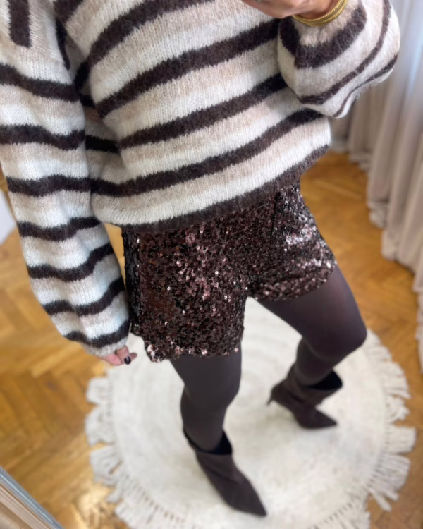 Spodenki cekinowe AURA - czekoladowe