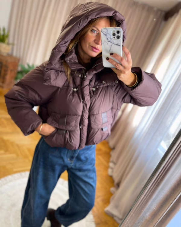 Kurtka puchowa WHITE DUCK PUFFY CHOCO